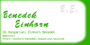 benedek einhorn business card